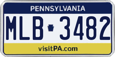 PA license plate MLB3482