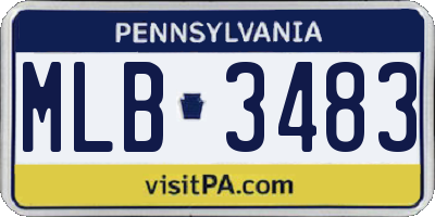 PA license plate MLB3483
