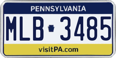 PA license plate MLB3485