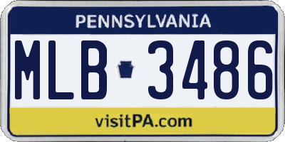 PA license plate MLB3486