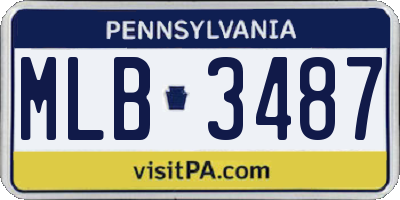 PA license plate MLB3487