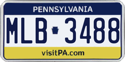 PA license plate MLB3488