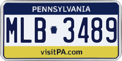 PA license plate MLB3489