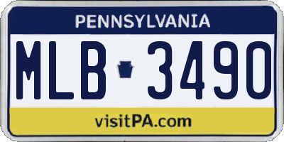 PA license plate MLB3490