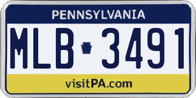 PA license plate MLB3491