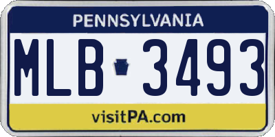 PA license plate MLB3493
