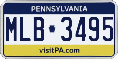 PA license plate MLB3495