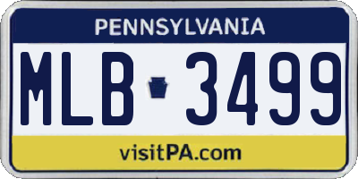 PA license plate MLB3499