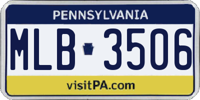 PA license plate MLB3506
