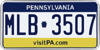 PA license plate MLB3507