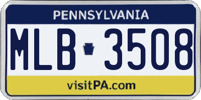 PA license plate MLB3508