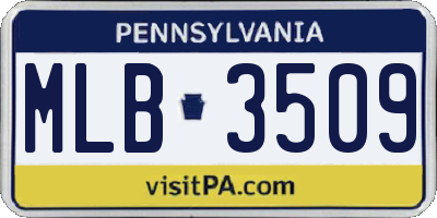 PA license plate MLB3509