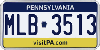 PA license plate MLB3513