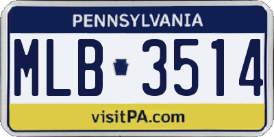 PA license plate MLB3514