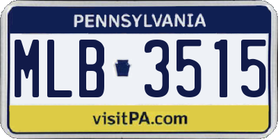 PA license plate MLB3515