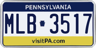 PA license plate MLB3517