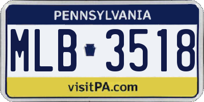 PA license plate MLB3518