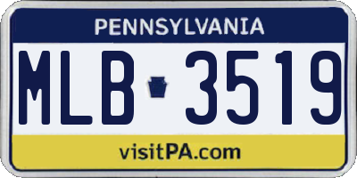 PA license plate MLB3519