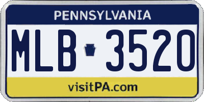 PA license plate MLB3520