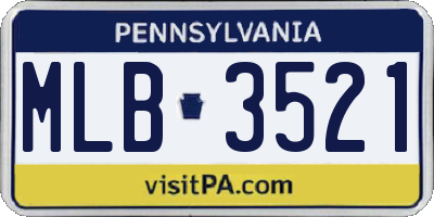 PA license plate MLB3521