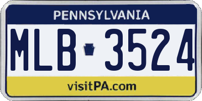 PA license plate MLB3524