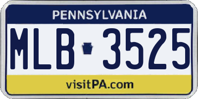 PA license plate MLB3525