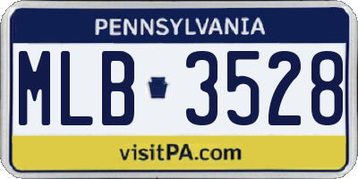 PA license plate MLB3528