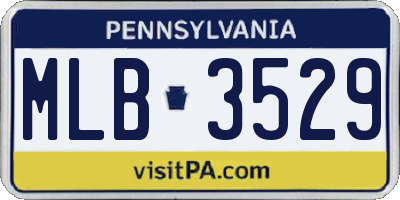 PA license plate MLB3529