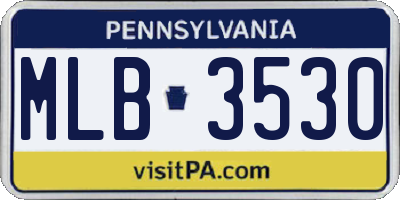 PA license plate MLB3530