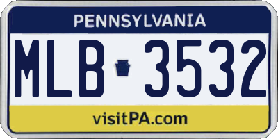 PA license plate MLB3532