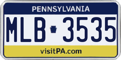 PA license plate MLB3535
