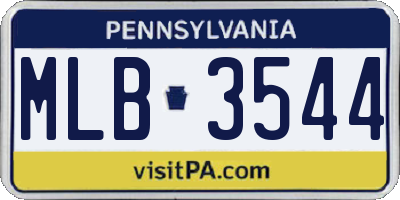 PA license plate MLB3544