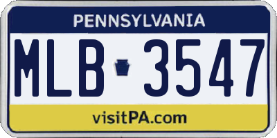 PA license plate MLB3547