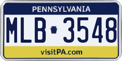 PA license plate MLB3548