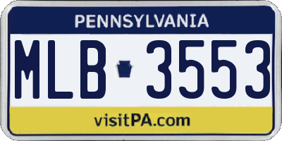 PA license plate MLB3553