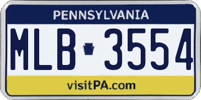 PA license plate MLB3554