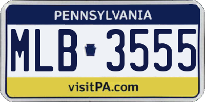 PA license plate MLB3555