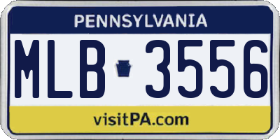 PA license plate MLB3556