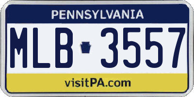 PA license plate MLB3557