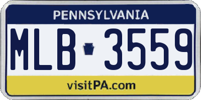 PA license plate MLB3559