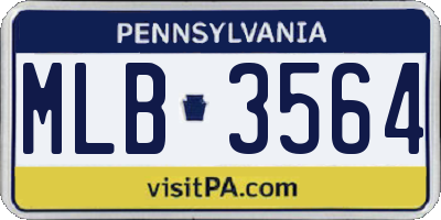PA license plate MLB3564