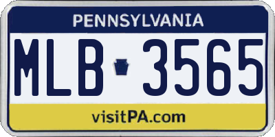 PA license plate MLB3565