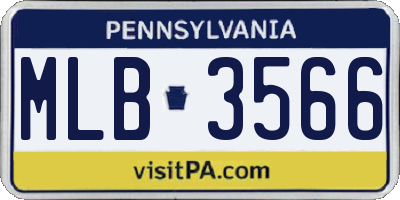 PA license plate MLB3566