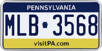 PA license plate MLB3568