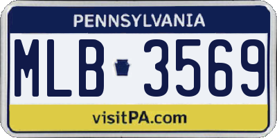 PA license plate MLB3569