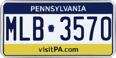 PA license plate MLB3570