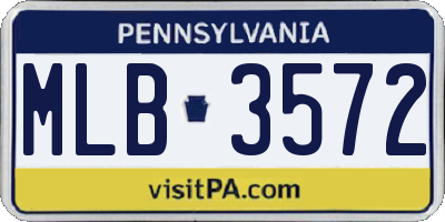 PA license plate MLB3572