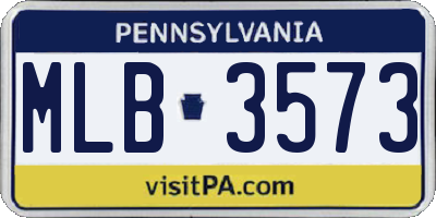 PA license plate MLB3573