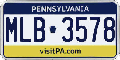 PA license plate MLB3578