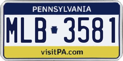 PA license plate MLB3581